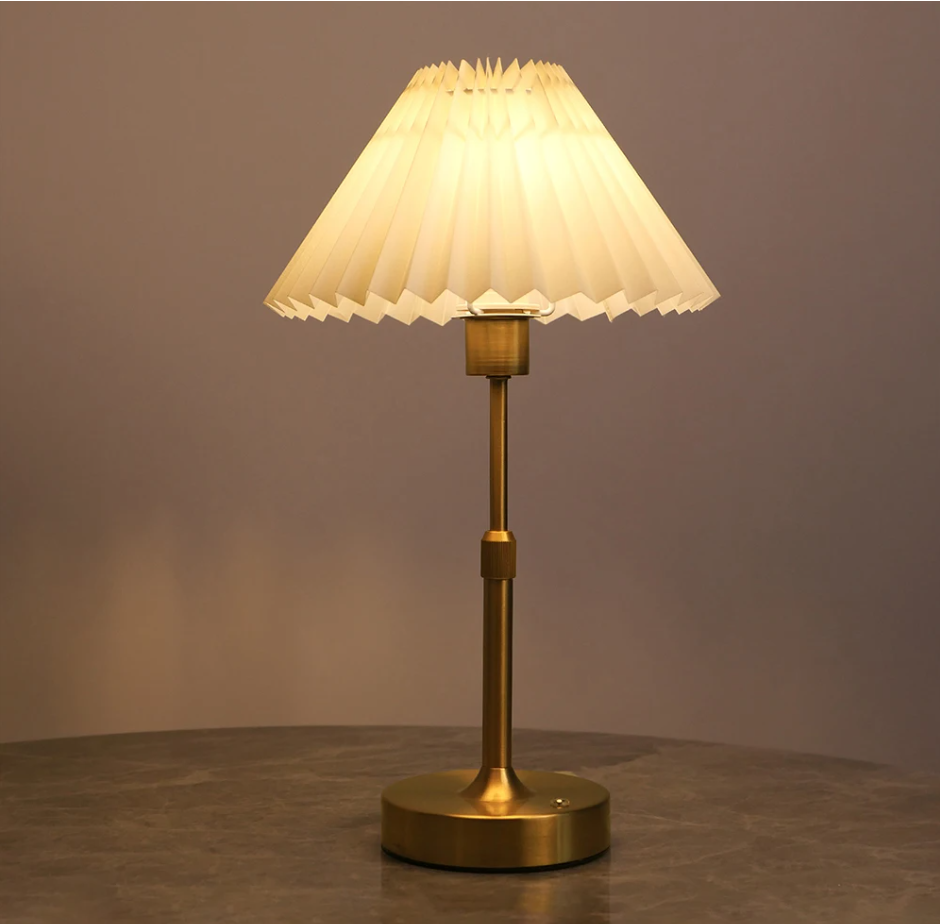 Pointed Pleated Fabric Lamp