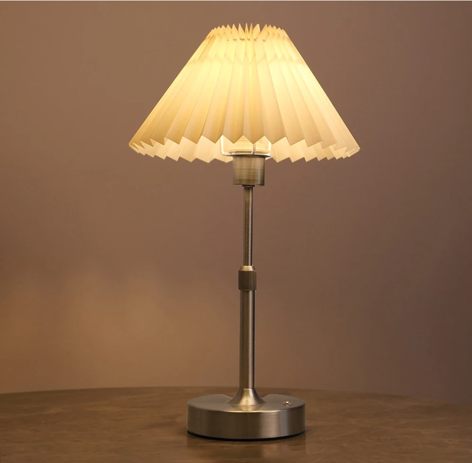 Pointed Pleated Fabric Lamp