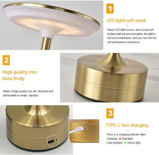 CrystalGlow Touch Table Lamp