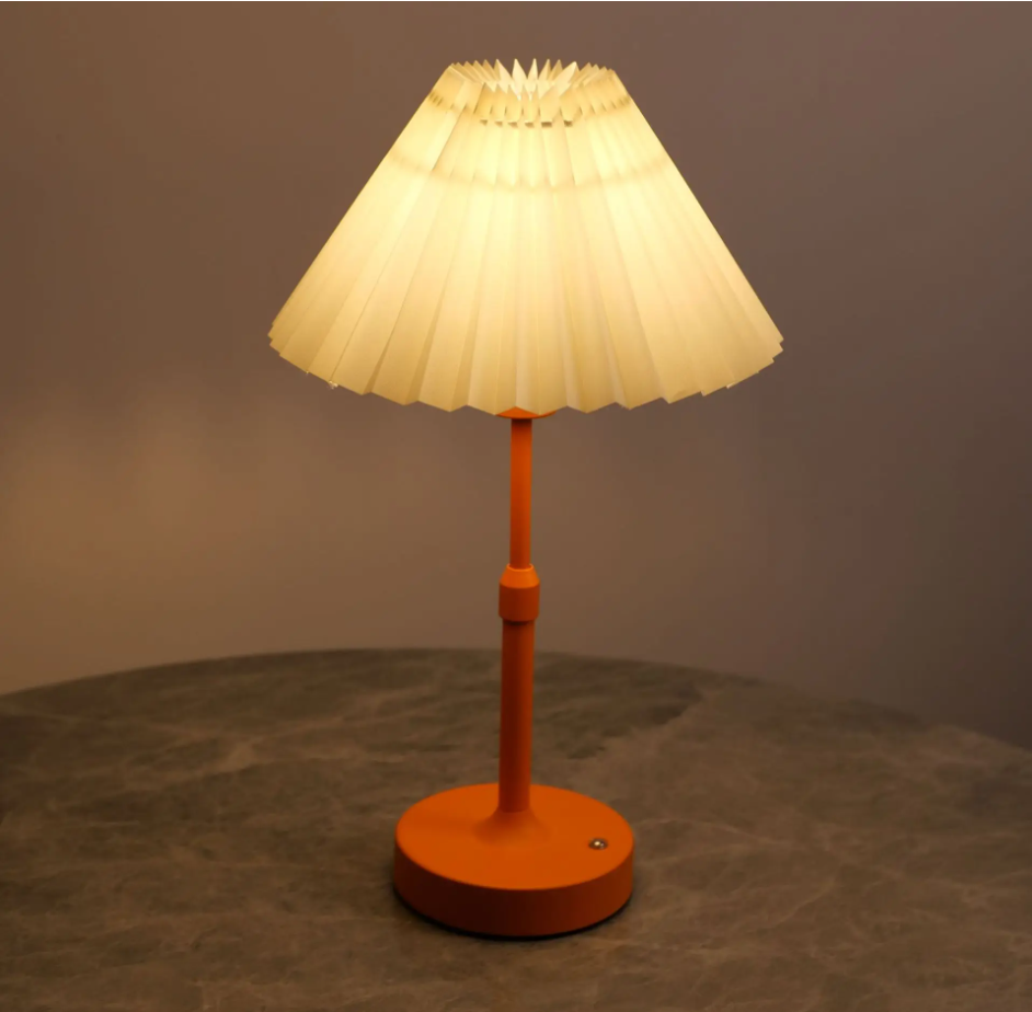 Pointed Pleated Fabric Lamp